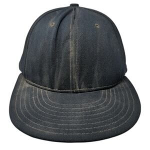 AJD Snapback Black L Nylon Double Knit Blank Hat Plain 6 Panel Adjustable Cap